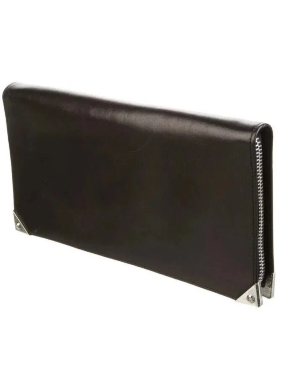 Alexander Wang Prisma Black Leather Clutch Portfolio Travel Wallet EUC